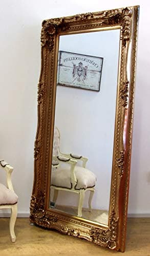 Image of Barcelona Trading Louis Antique Gold Large Ornate Carved French Frame Wall Leaner Mirror 34" x 68", Wood, 175x89x10,GL157-4