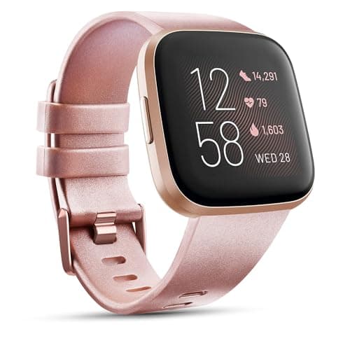 Image of Wanme Strap for Fitbit Versa 2 Straps/Fitbit Versa Strap/Fitbit Versa Lite Strap for Women Men, Silicone Sport Classic Replacement Straps Compatible with Fitbit Versa Lite/Fitbit Versa 2(S,Rose Gold)