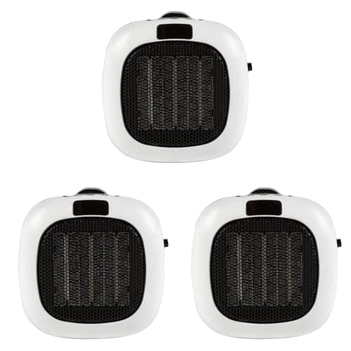 Image of Beldray COMBO-8973A Mini Plug-In Heater – Set of 3 Small Electric Heaters, LED Display & 12 Hour Timer, Portable Personal Space Heating, Adjustable Thermostat, 2 Speeds & Cool Down Function, 700 W