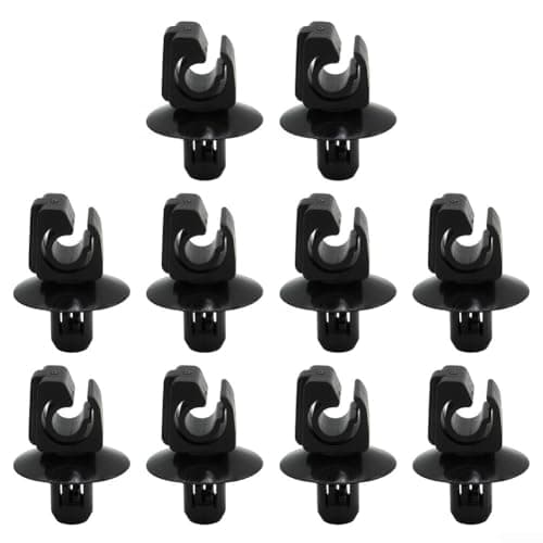 Image of Brake Line Hose Pipe Clips for Ford Rear Brake System - Nylon Fixing Fasteners, Black Panel Holder with Secure Fit (10 Pack)