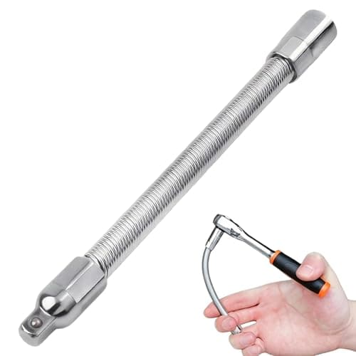 Image of 1/4" Universal Extension Bar with Bendable Elastic Joint for Flexible Screwdriver Extension, Ratchet Adapter and Offset Wrench for Compact or Hard-to-Reach Areas