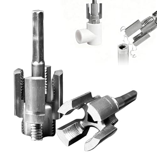 Image of HAFRILY 2Pcs Pipe Threading Tool 1/2" and 3/4" Dual Function Integrated Internal & External Pipe Threading Tool Metal Drill Bit Plastic Pipe Cutter