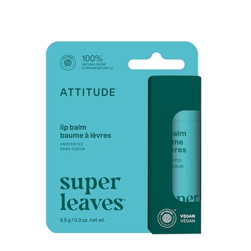Image of ATTITUDE Lip Balm, Natural Origin, Nourishes & Protects, Shea Butter, Coconut & Castor Oils, EWG Verified, For Dry Lips, Men and Women, Vegan, Unscented, 8.5 g