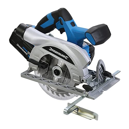 Image of Silverline 991471 18V Circular Saw 1 x 4Ah 1 x 4.0Ah Li-Ion Battery, 240 V, Blue