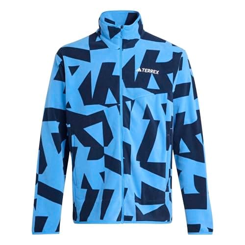Image of adidas Men's Terrex Multi Printed Full Zip Fleece Jacket, ray blue/legend ink, L