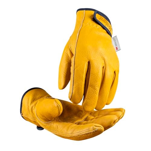 Image of toolant Winter Leather Work Gloves, Warm Thinsulate Lining for Cold Weather Work, 100% Full Grain Cowhide with Abrasion and Puncture Resistance, Size X-Large