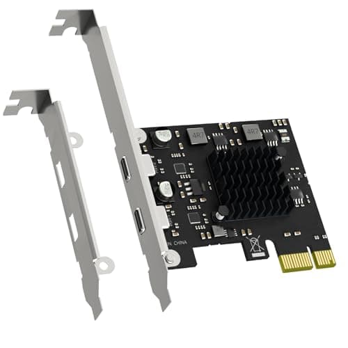 Image of GLOTRENDS U3142CX1 2-Port 10Gb PCIe USB C Expansion Card (USB 3.2 Gen2), PCIE X1 Interface