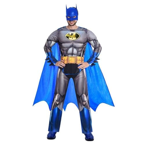 Image of Amscan 9906619 - Men's Official DC Comics Batman Brave & Bold Adults Fancy Dress Costume Size: Large