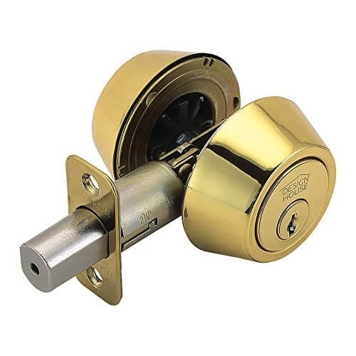 Image of Design House 782771 Double Cylinder 2-Way Adjustable Deadbolt, Polished Brass