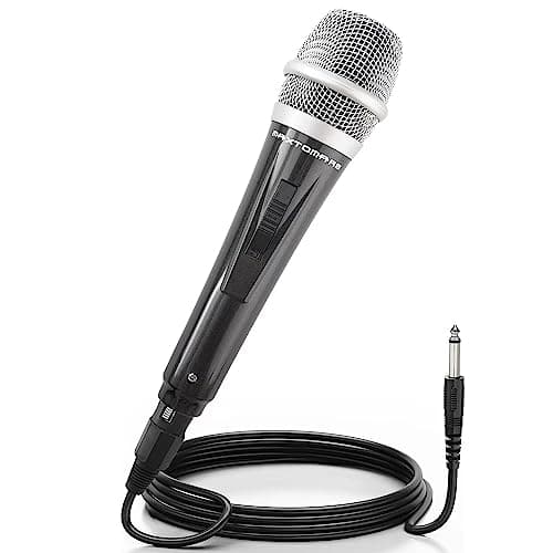 Image of Adamantite Dynamic Musical instrument Microphone for Singing with 3.5M/11.40 ft XLR Cable, Handheld Mic for Karaoke Singing, Speech, Wedding, Stage and Outdoor Activity