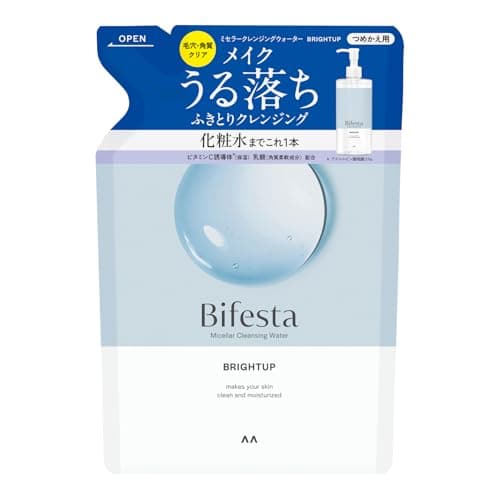 Image of Bifesta Micellar Cleansing Water Bright Up Refill Wiping Type Pore/Keratin Clear Toner Derived Oil Free Fragrance Free 360ml