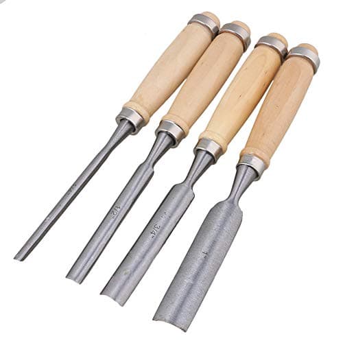 Image of Mxfans Semicircle Wood Chisel Woodworking Carving Chisel Inner Edge Woodworking Gouge for Carpenter Wood Carving Hand Chisel Tool Pack of 4