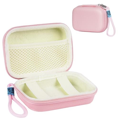 Image of Ainiv Digital Camera Case, Compact Camera Pouch for Sony ZV-1/for Ricoh GR/for Casio zr1000/for Canon G7/SX720/for Panasonic ZS110, Travel Cameras Storage Holder for Accessories SD Card (Pink)