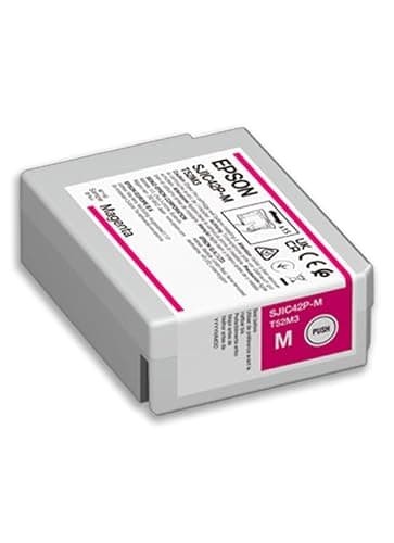 Image of Epson SJIC42P-M Magenta Ink Cartridge (Original) for Colorworks C4000 - Part Number CMK-C13T52M340