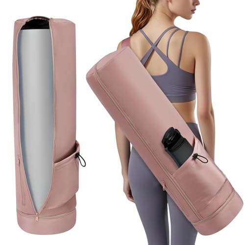 Image of Aucuu Yoga Mat Bag, Yoga Mat Carrier with Pockets Watreproof, Yoga Mat Bag Large with Adjustable Carry Strap, Bottle Pocket and Wet Compartment, Yoga Mat Carry Bag, Gym Pilates Bag for Women Men