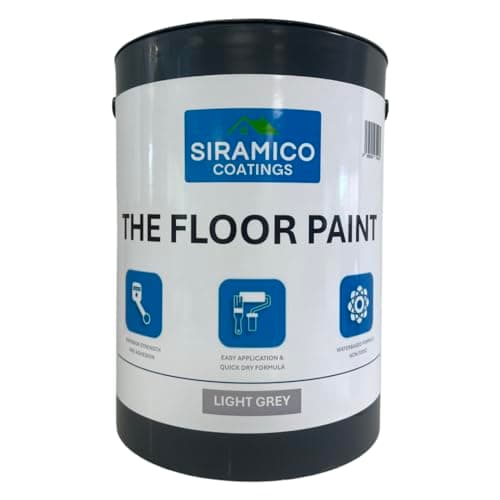 Image of SIRAMICO COATINGS The Floor Paint with Professional Finish | 5 Litre - Dark Grey | Water Based | Low Odour for Concrete, Brick, Stone Floors, Garages, Warehouses