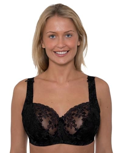 Image of GEMM Floral Embroidered Bra LG900 Plain Black 40G