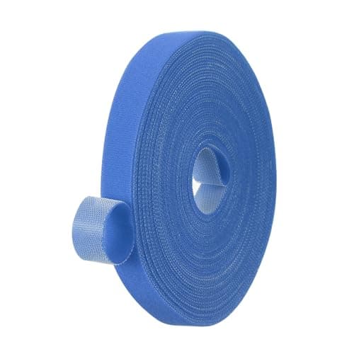 Image of PATIKIL 0.6IN x 33FT Hook and Loop Tape, Double-Sided Nylon Strips Reusable Cable Ties Roll Multi-Purpose Cord Management Tape Wrap Fastener for Home Office, Blue