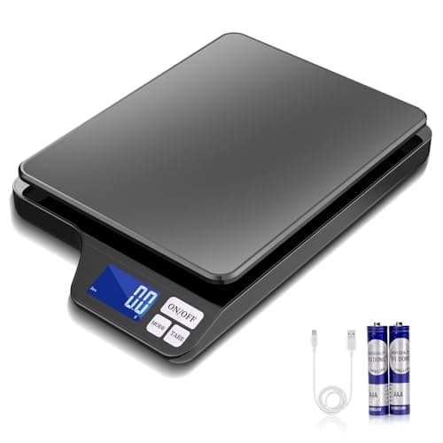 Image of KUBEI Large Rechargeable Digital Kitchen Scales 5kg 0.1g High-Precision Electronic Weighing Food Scale, Stainless Steel Weighing Platform for Office School Home Baking Cooking Tare Function