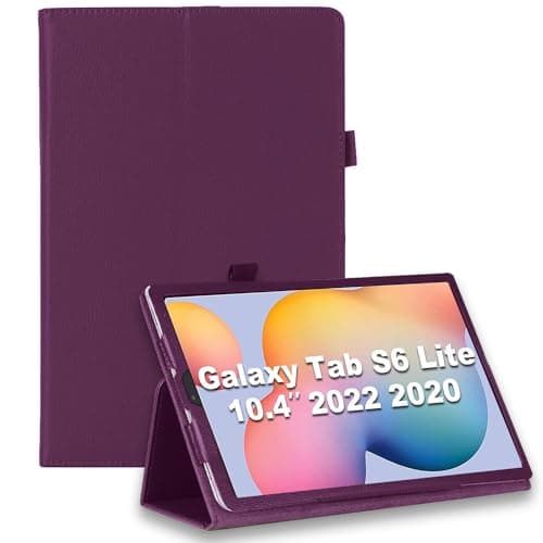Image of Samsung Galaxy Tab S6 Lite 2020 / S6 Lite 2022 10.4", SM-P610/SM-P615/SM-P613/SM-P619 Case PU Leather Multi-Angle Stand Flip Case with Pencil Holder for Galaxy Tab S6 lite 10.4'' 2020/2022 (Purple)