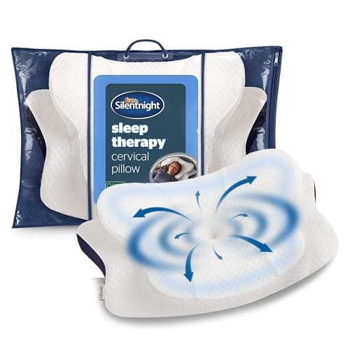 Image of Silentnight Sleep Therapy Cervical Pillow - Orthopaedic Support Pressure Relief Eases Neck and Shoulder Pain - Memory Foam Ergonomic Design For Front Side Back Sleepers - Breathable & Hypoallergenic