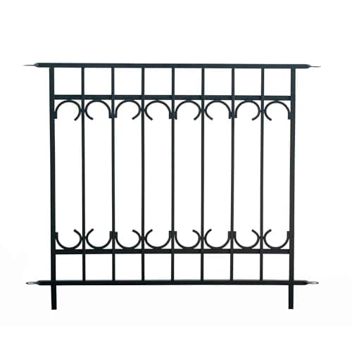 Image of 91cm Park Lane Fence Section Black Galvanised Steel Panacea Fence System