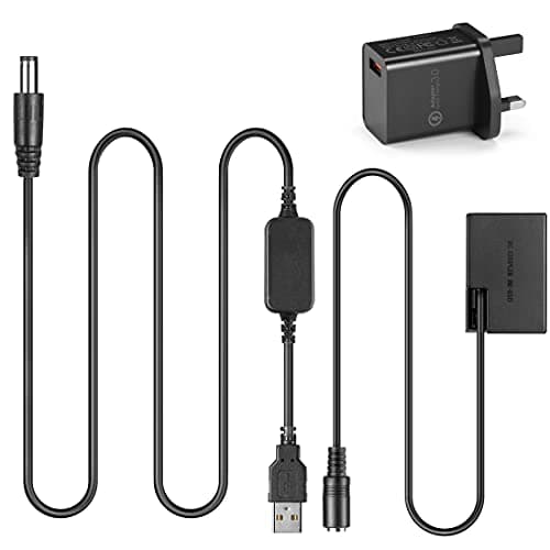 Image of Raeisusp USB Cable ACK-E18 + DR-E18 LP-E17 DC Coupler + QC3.0 USB Adapter for Canon EOS 750D Kiss X8i T7i T6i 760D T6S 77D 800D 200D Rebel SL2 SL3 R8 R10 R50