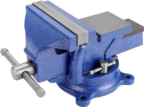 Image of Holdfiturn Table Vice 5 Inch Bench Vise with 360 Degrees Swiveling Base Cast Iron Workshop Vise