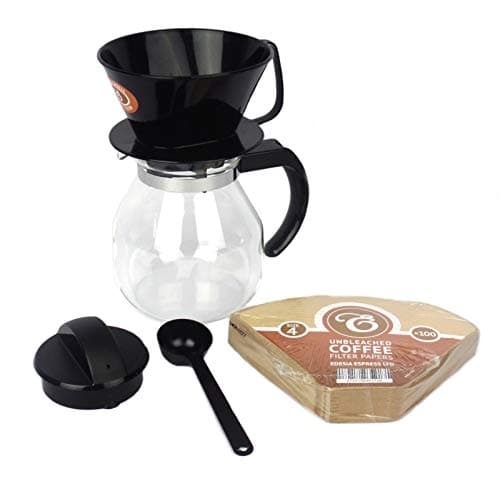 Image of Edesia Espress 1 litre / 4 Cup Filter Coffee Maker Jug Set + 100 free filter papers
