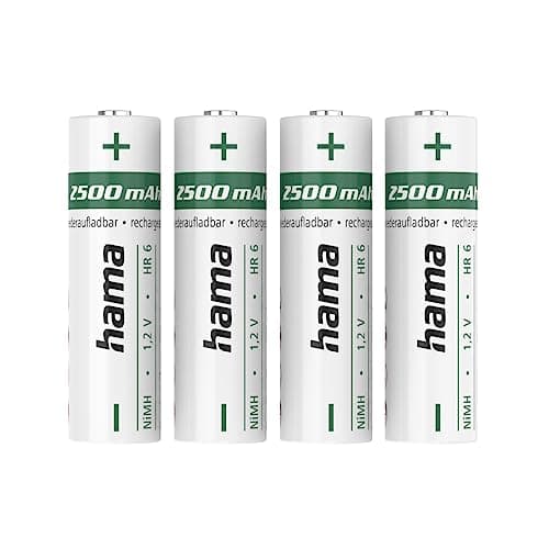 Image of Hama Nimh Aa Mignon Rechargeable Batteries 4-Pack 2500Mah 1.2V