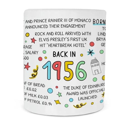 Image of 70th Birthday Mug, Milestone Birthday Gift, Back in 1956, 70th Birthday Gift, 70th Anniversary Gift