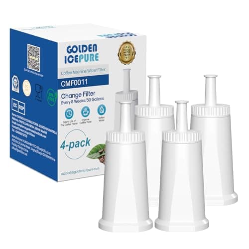 Image of GOLDEN ICEPURE Coffee Machines Water Filter Compatible with Barista SES008, SES810, SES880, SES920, SES980, SES990 Coffee Machines, NSF Certified, 4 Pieces