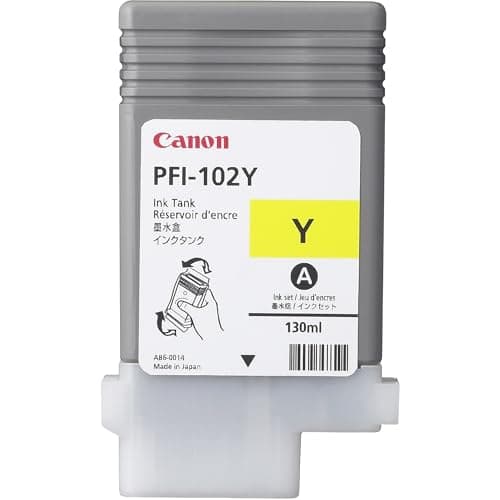 Image of Genuine Yellow Canon PFI-102Y Ink Cartridge - (0898B001AA)