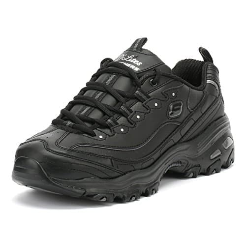Image of Skechers D'LITES - FRESH START, Women's Low-Top Trainers, Black (Black Leather/Mesh/Charcoal Trim #Yellow Bbk), 5 UK (38 EU)
