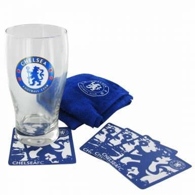 Image of Chelsea FC Pint Glass Mini Bar Set
