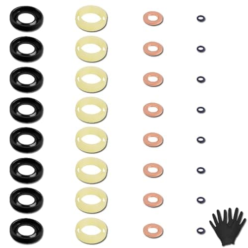 Image of ZAMDOE 1318562 Diesel Injector Seals Kit for Ford C-Max Fiesta Mk5 Mk6 Focus C-Max Mk2 Fusion for Peugeot 207 307 407 for Citroen Berlingo C30 S40 S80 Diesel Injector Gasket O-Ring Washer Set 1317370