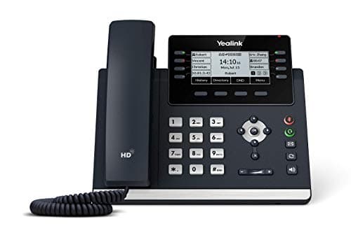 Image of Yealink SIP-T43U Feature Rich IP Power over Ethernet Corded Phone with Optima HD Voice Technology and 3.7 Inch LCD Graphical Display with Backlight (360 x 160 Pixel) - Black