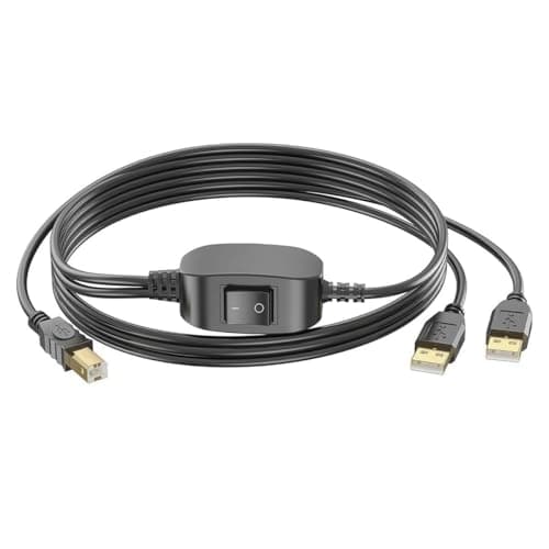 Image of Hoite USB A to USB B Printer Cable Splitter – 2-in-1 1.5m Male-to-Male Switcher for 2 Computers, Compatible with Printers