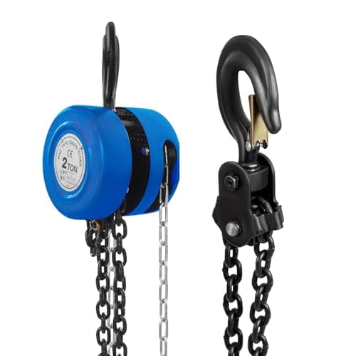 Image of MIIWWOWO 2T Manual Chain Hoist 9.51ft Hight Lift - Lever Hoist with 3m Chain - Heavy Duty 4400lbs Capacity - Hand Pulley Block for Construction & Workshop - Blue (2 T/2000 kg/4400 lbs)