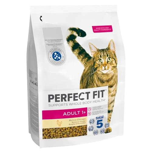 Image of Perfect Fit Adult 1+ Complete Dry Cat Food for Adult Cats Aged 1+ Years, Rich in Chicken, 3 Bags (2.8 kg)