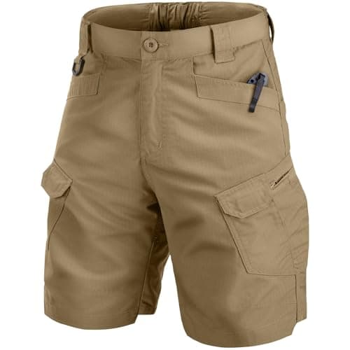 Image of Jessie Kidden Mens Tactical Stretch Outdoor Cargo Shorts Wear Resistant Rip Stop Work Hiking Fishing Shorts #6223-Khaki-38
