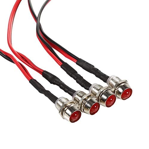 Image of Car LED Indicator Light, Universal 12V DC LED Indicator Light Bulbs Led Pilot Panel Indicator Warning Light Lamp for Cars, Van, Trucks(Red)