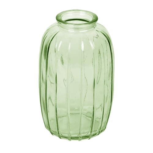 Image of Talking Tables Green Glass Bud Vase for Flowers, Stylish Single stem Elegant Wedding Table Centrepiece Decorations Window sill Decor, Garden Parties, Summer Dining, Mantle Styling, and Gifting 12cm