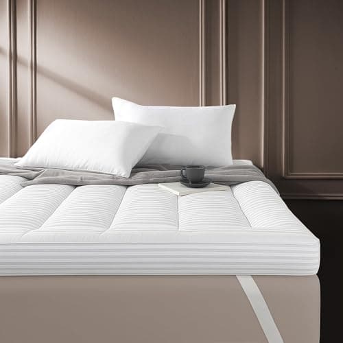 Image of Snuggledown Hotel Mattress Topper Double Bed - 10cm Extra Deep Quilted Luxury Double Topper for Soft Comfort | 2-Year Guarantee, Easy Fit Straps, Non-Allergenic & Washable