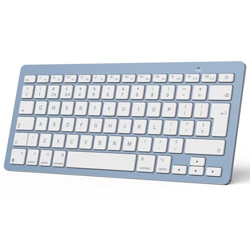Image of OMOTON Bluetooth Keyboard for Mac, Wireless keyboard for Apple MacBook Pro/Air, iMac, iMac Pro, Mac Mini, Mac Pro, QWERTY UK Layout, Blue