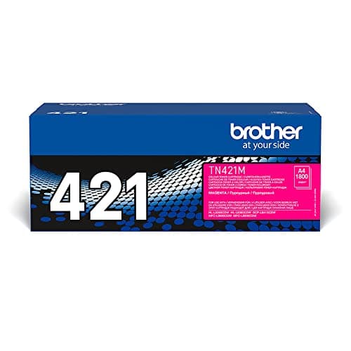 Image of Brother TN-421M Toner Cartridge, Magenta, Single Pack, Standard Yield, Includes 1 x Toner Cartridge, Brother Genuine Supplies