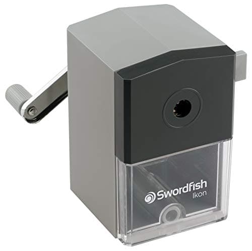 Image of Swordfish ‘Ikon’ Desktop Manual Pencil Sharpener with Replaceable Helical Blade and Auto Stop Function Ref: [40100]