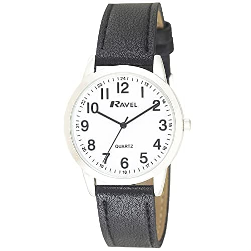 Image of Ravel - Unisex Everyday Quartz Watch with Dotted Minute Track (36mm case) - R0132.21.1 - Black/Silver Tone
