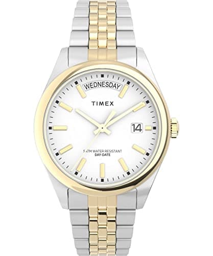 Image of Timex Women's Trend 36 mm Watch - Two-Tone Stainless Steel Bracelet White Dial Two-Tone Case TW2V68500