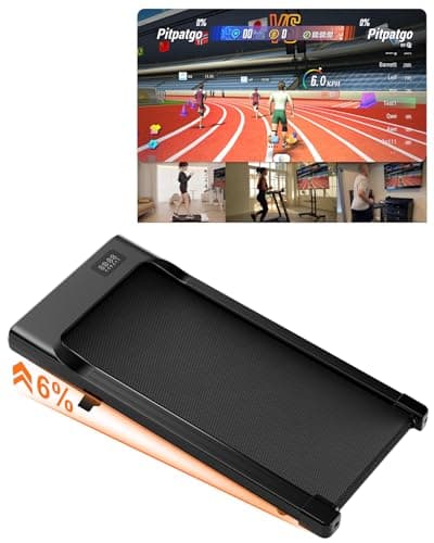 Image of Superun Walking Pad Raceable 6% Incline 2.5HP Under Desk Treadmill 136KG Capacity 6/ 12KM/H Foldable Treadmill with HIIT & MIIT Programs APP Control Portable Walking Machine for Home